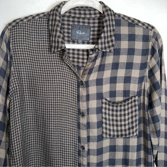 Rails Hunter Flannel Shirt-Button Front-Mixed Olive Plaid-Small - Picture 3 of 9